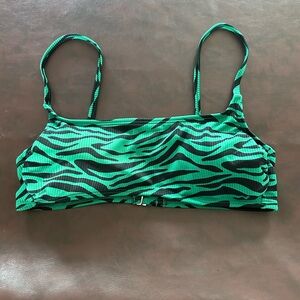 Xhilaration Green and Black Bikini Top